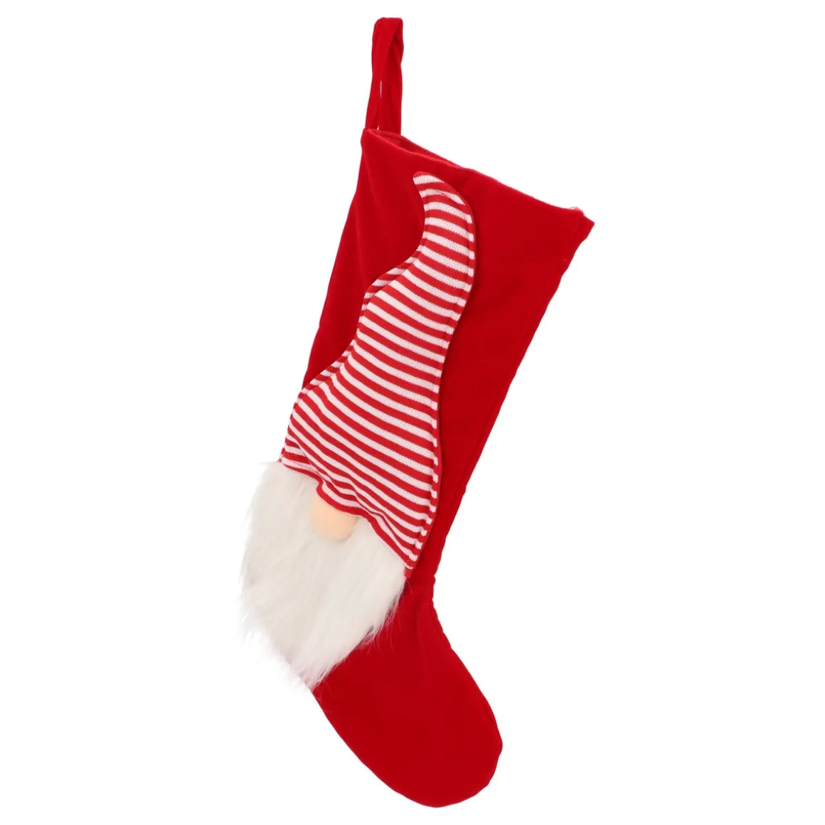 Rode Kerstsok Versierd Met Gnoom