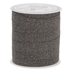 Rol Met Smal Zwart Glitterlint Voor Kerstdecoratie