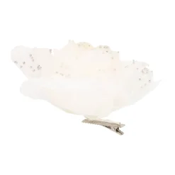 Roos Op Clip Wit 12 Cm