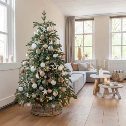 Rotan Kerstboommand | Antiek Grijs | 60 Cm