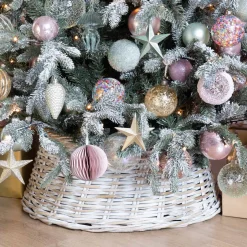 Rotan Kerstboommand | Whitewash | 60 Cm