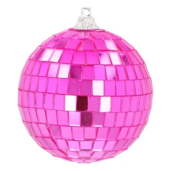 Roze Disco Kerstbal Met Reflecterende Spiegeltjes