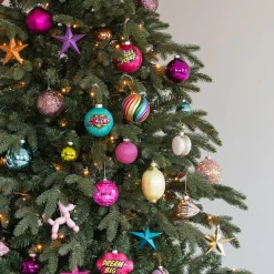 Roze Disco Kerstbal Met Reflecterende Spiegeltjes