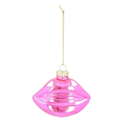 Roze Glazen Mondvormige Hanger