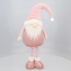 Roze Gnoom Met Uitschuifbare Benen En Puntmuts