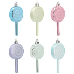 Set 6 Pastelkleurige Lolly's 9cm Kunststof