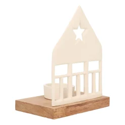 Sfeervol Wit Huisje Met Waxinelichthouder