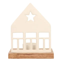 Sfeervol Wit Huisje Met Waxinelichthouder