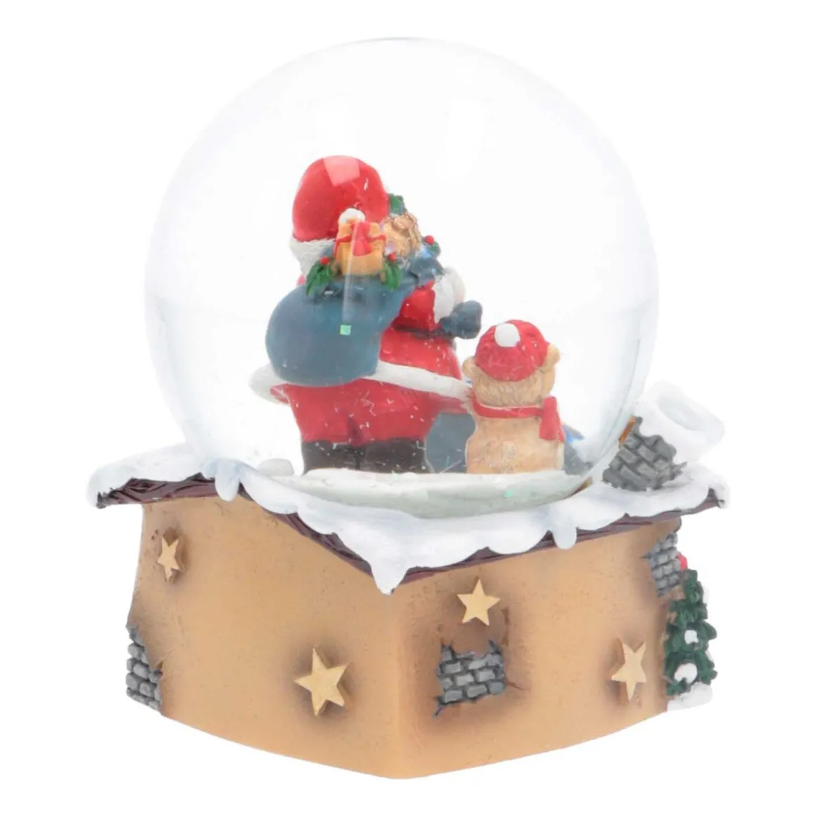 Sneeuwbol Met Kerstman En Beertje | ⌀6cm | 9cm Hoog