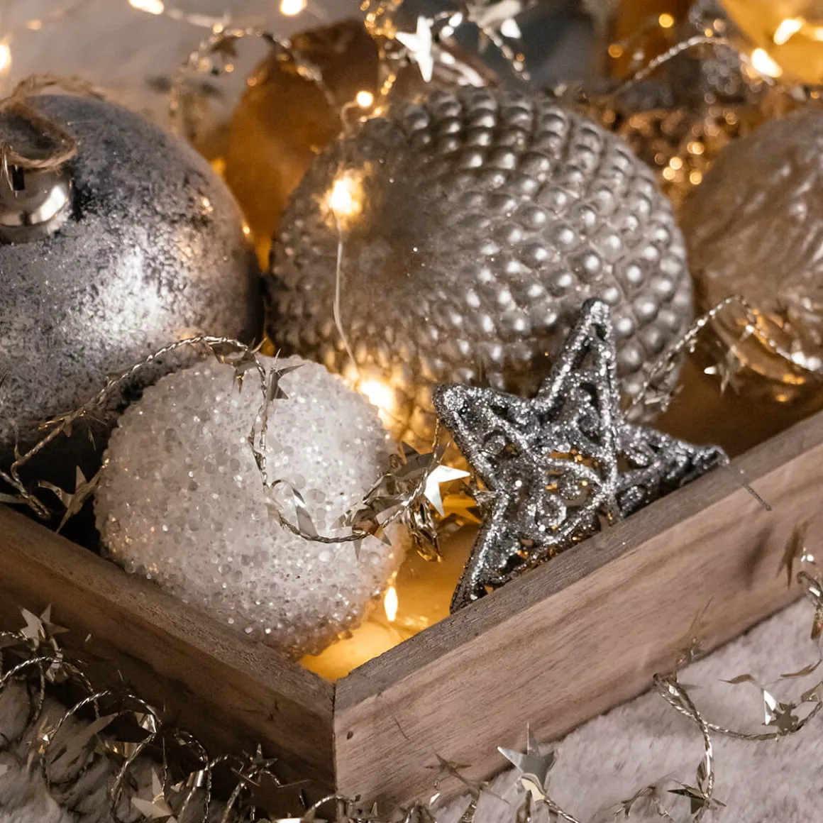 Spiraalslinger Met Sterren Champagne 750cm Glanzend