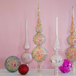 Sprankelende Glazen Piek Met Multicolor Pailletten