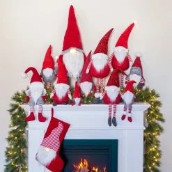 Staande Gnoom Met Kerstmuts | Kerstrood | 36 Cm