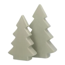Staande Porseleinen Kerstboom | 16,5 Cm | Mat Groen