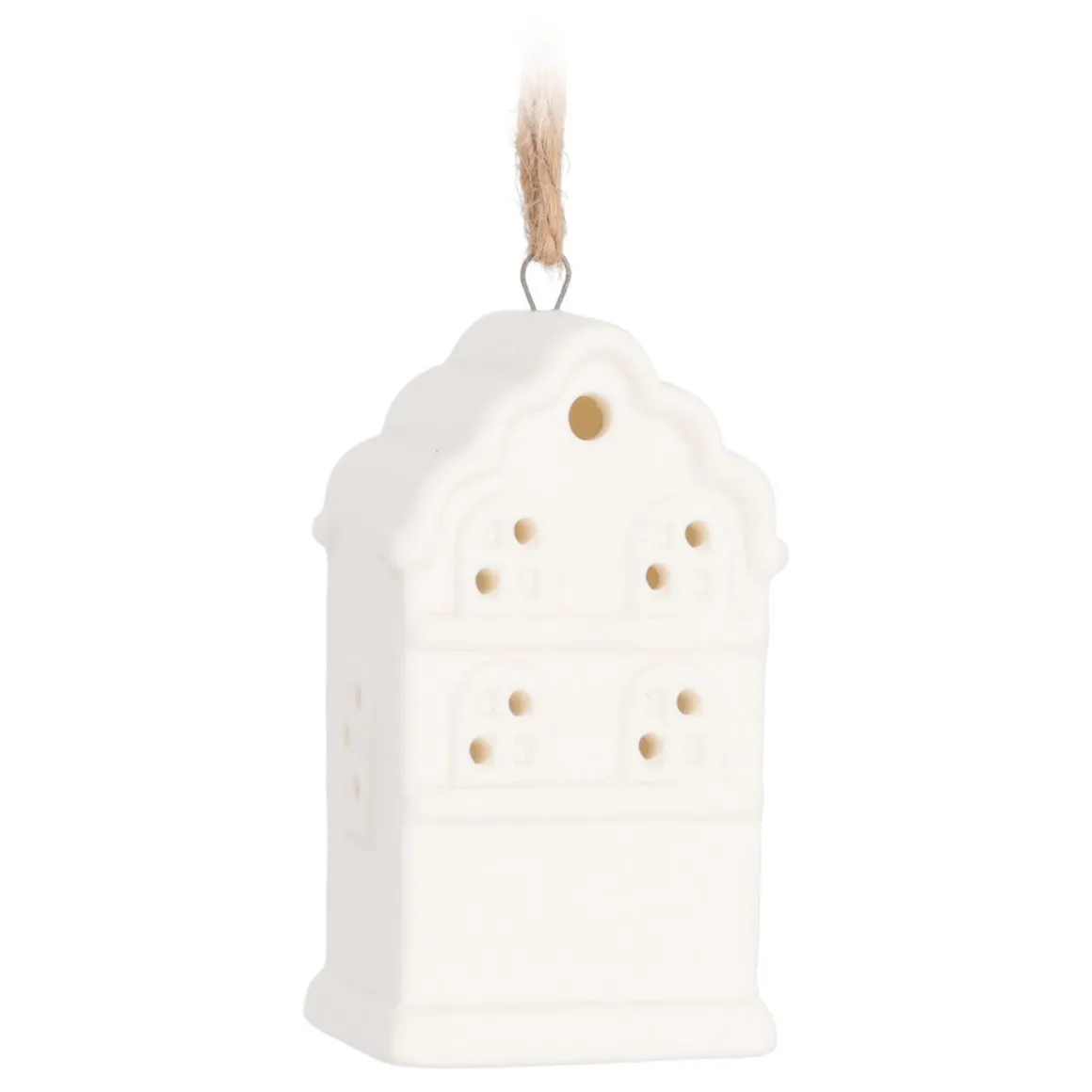 Stijlvolle Witte Kersthange 'Grachtenpandje'