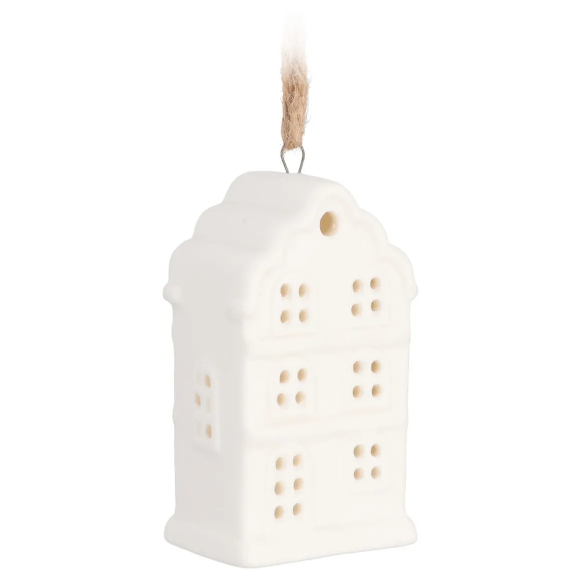 Stijlvolle Witte Kersthange 'Grachtenpandje'