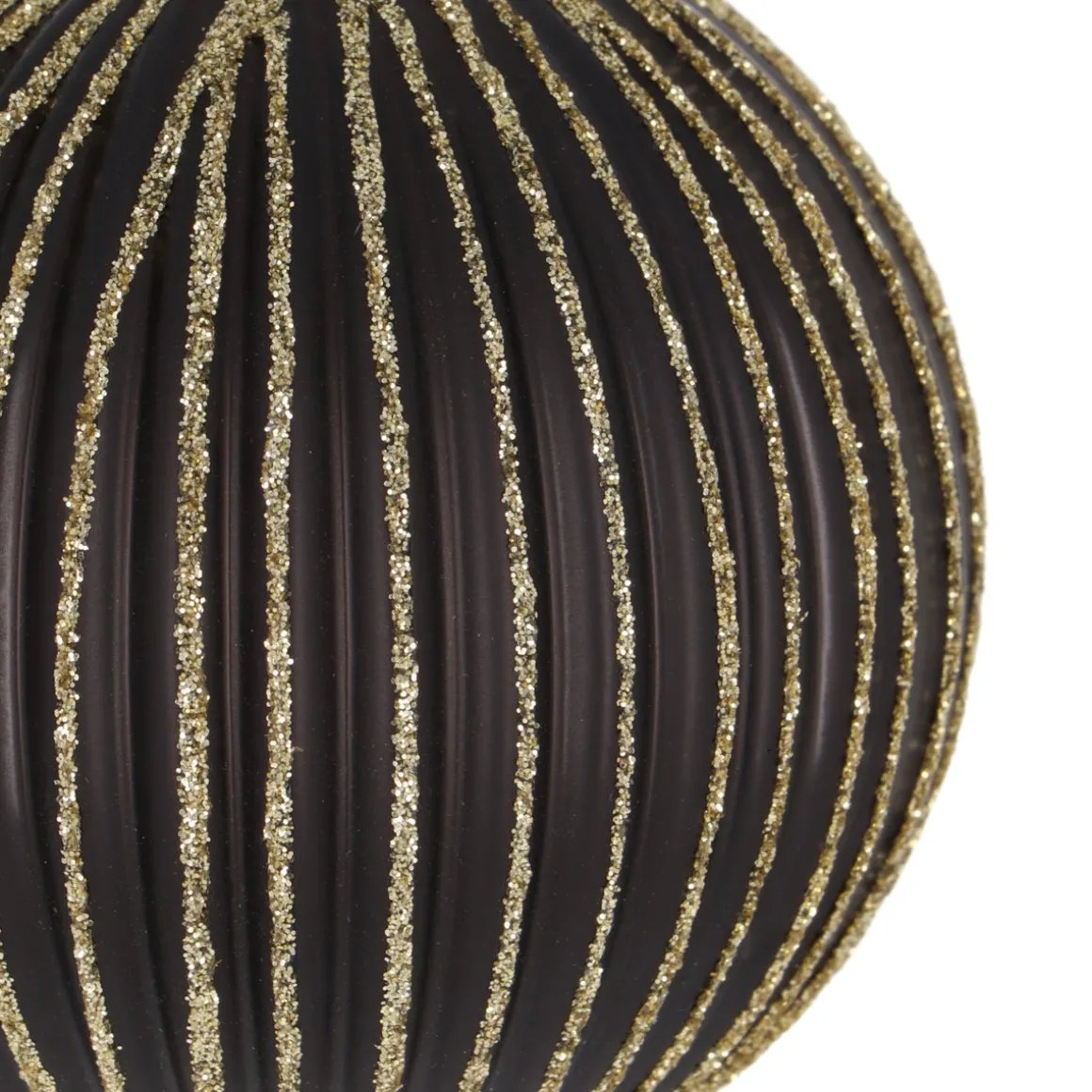 Stoere Matzwarte Kerstbal Met Gouden Glitters