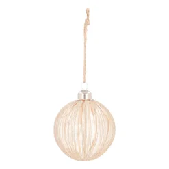 Taupe Kerstbal Met Verfijnd Reliëf