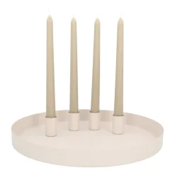 Taupe Plateau Met Magnetische Kaarsenhouders 30 Cm