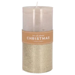 Taupe Stompkaars Met Gouden Glitter | 15 Cm