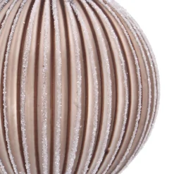 Taupekleurige Kerstbal Met Speels Lampionreliëf