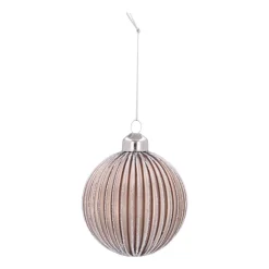 Taupekleurige Kerstbal Met Speels Lampionreliëf