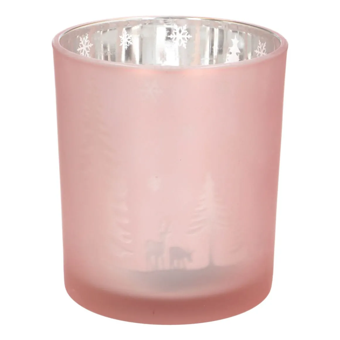 Theelichthouder Met Deco 10 Cm Roze