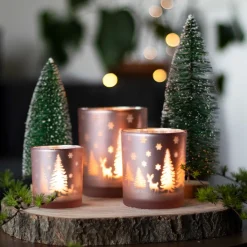 Theelichthouder Met Deco 10 Cm Roze