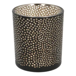 Theelichthouder Met Stippen 8 Cm Zwart