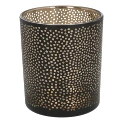 Theelichthouder Met Stippen 10 Cm Zwart