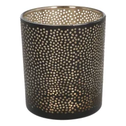 Theelichthouder Met Stippen 10 Cm Zwart