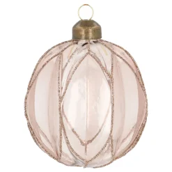 Transparante Taupe Kerstbal Met Glitters