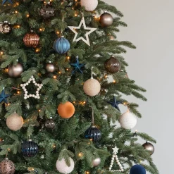 Trendy Blauwe Kerstbal Met Lampion Reliëf