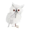 Uiltje Met Veren 15cm Grijs Wit Rechts