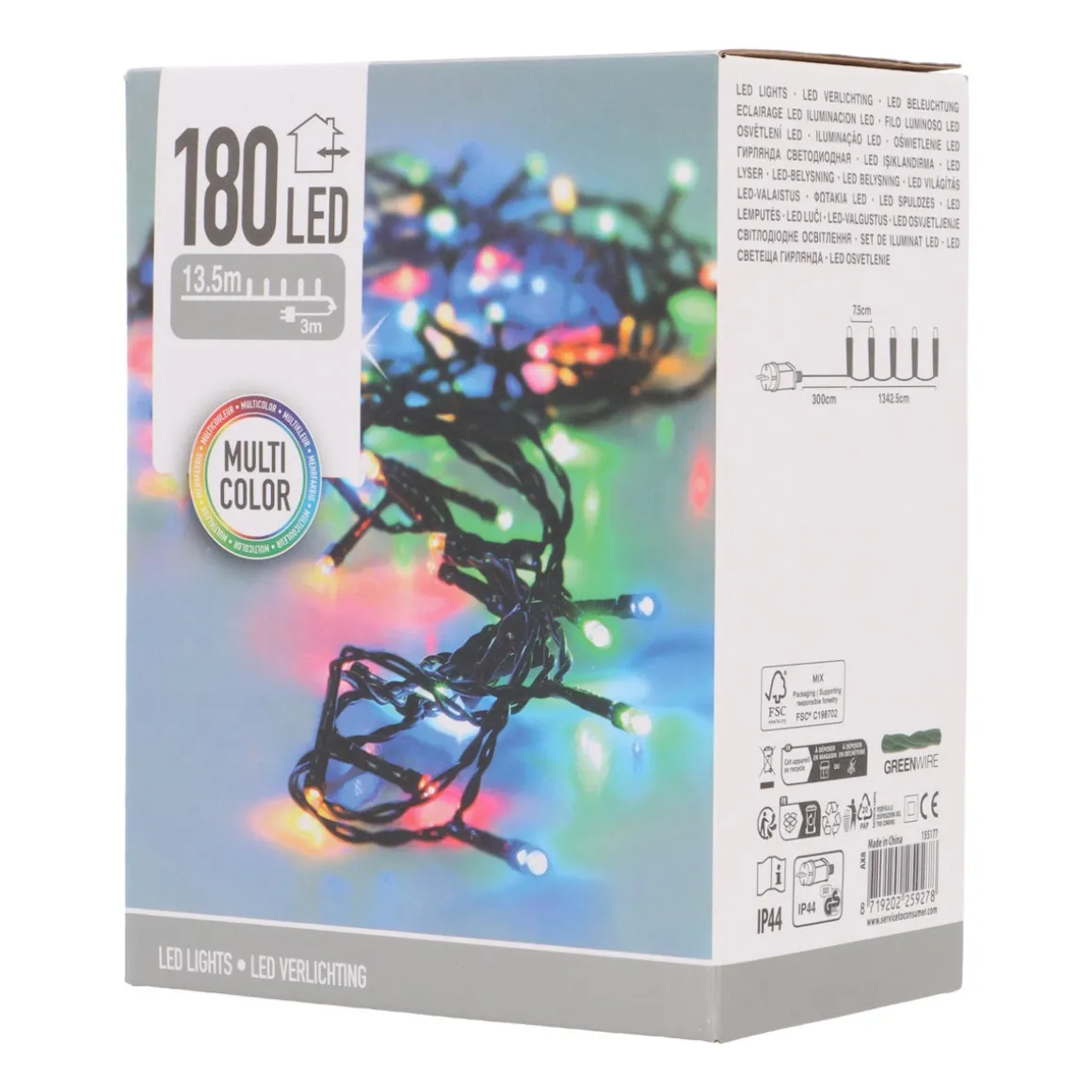 Vrolijk Lichtsnoer Met 180 Multicolor LEDs