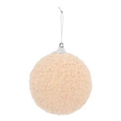 Warme Beige Teddy Kerstbal