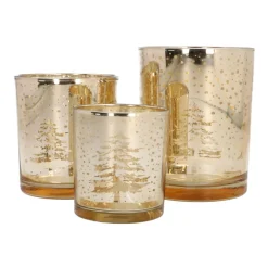 Waxinelichthouder Bomen | 10 Cm | Goud