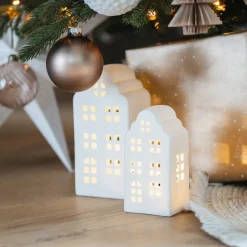 Wit Grachtenpandje Voor Kerst