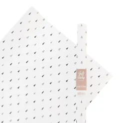 Wit Inpakpapier Op Rol Met Zwarte Kerstboompjes