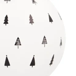 Witte Kerstbal Met Uitgesneden Kerstboompjes