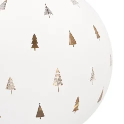 Witte Kerstbal Met Uitgesneden Kerstboompjes