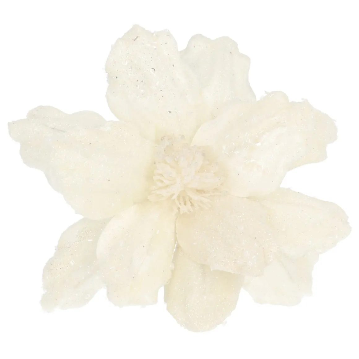 Witte Magnolia Met Glitters En Pailletten