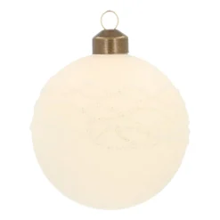 Wolwitte Kerstbal Met Golvende Glitters