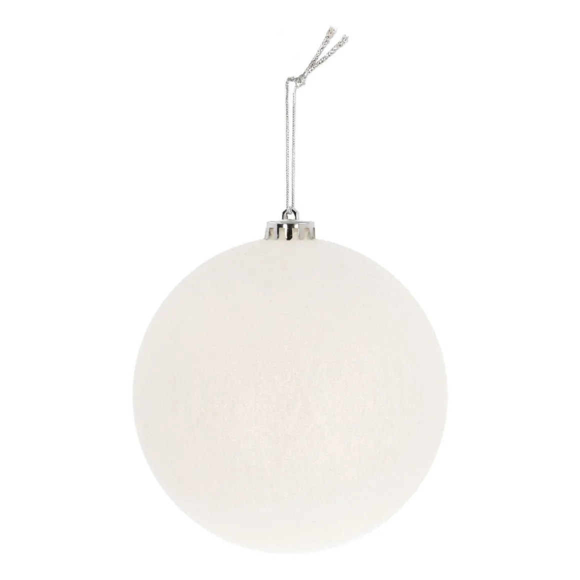 XL Kerstbal | Wit | 15 Cm | Kunststof | Glitter