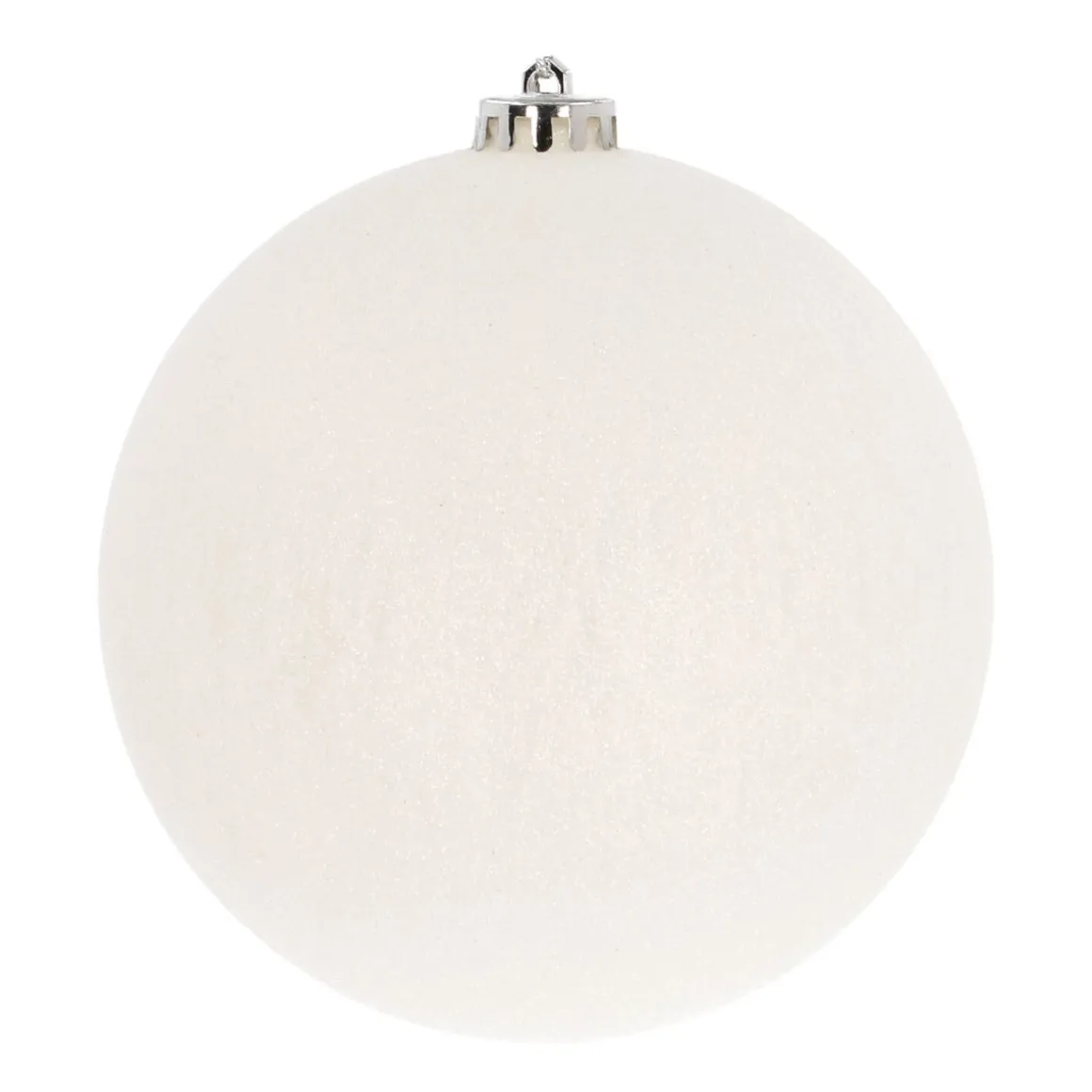 XL Kerstbal | Wit | 15 Cm | Kunststof | Glitter