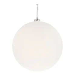 XXL Kerstbal | Wit | 20 Cm | Kunststof | Glitter