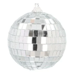 Zilveren Disco Kerstbal Met Reflecterende Spiegeltjes