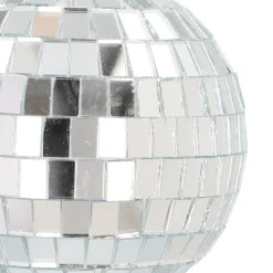 Zilveren Disco Kerstbal Met Reflecterende Spiegeltjes