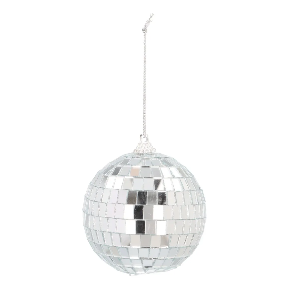 Zilveren Disco Kerstbal Met Reflecterende Spiegeltjes