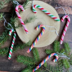 Zuurstok Kersthanger Klei | Rood-wit-groen | Handgemaakt | 14 Cm