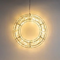 Zwarte Kerstkrans Met 600 LED-lampjes